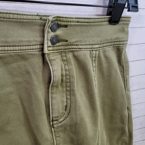 WE THE FREE OLIVE GREEN DENIM MIDI SKIRT, SZ 25 - Picture 2 of 9
